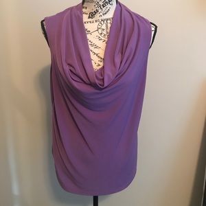 Purple Cowl Neck Blouse